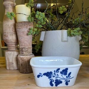 Viana Do Castelo Hand Painted Blue/White Dish Portugal Signed 8" x 7" x 4”